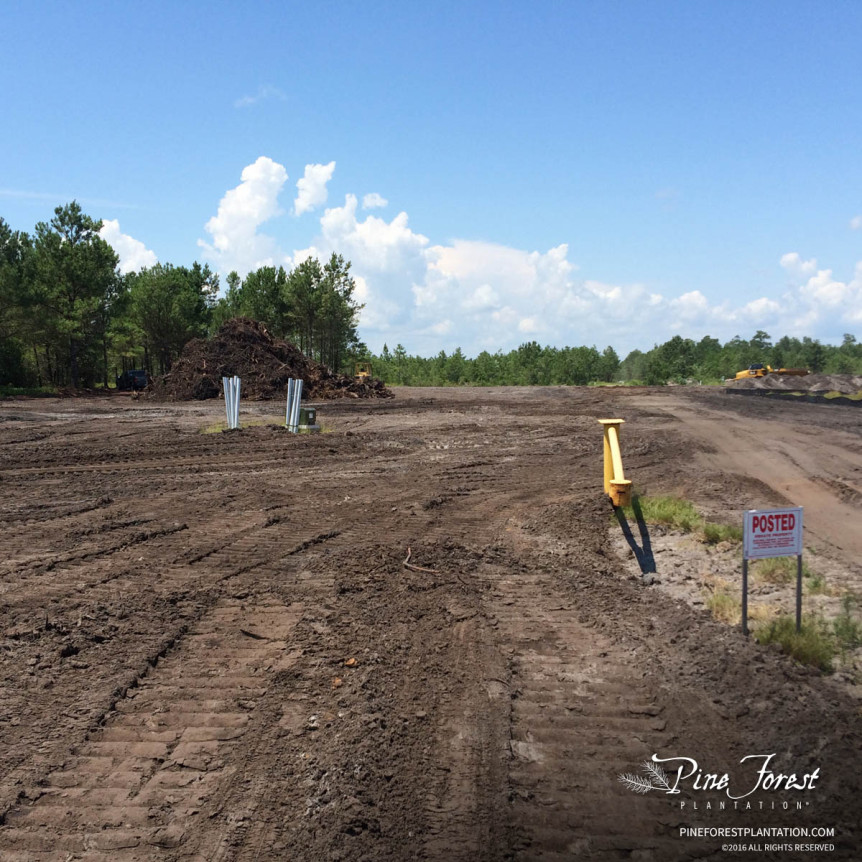 Preconstruction site-work at Pine Forest of Oak Island for Novant Health Family Medicine facility.