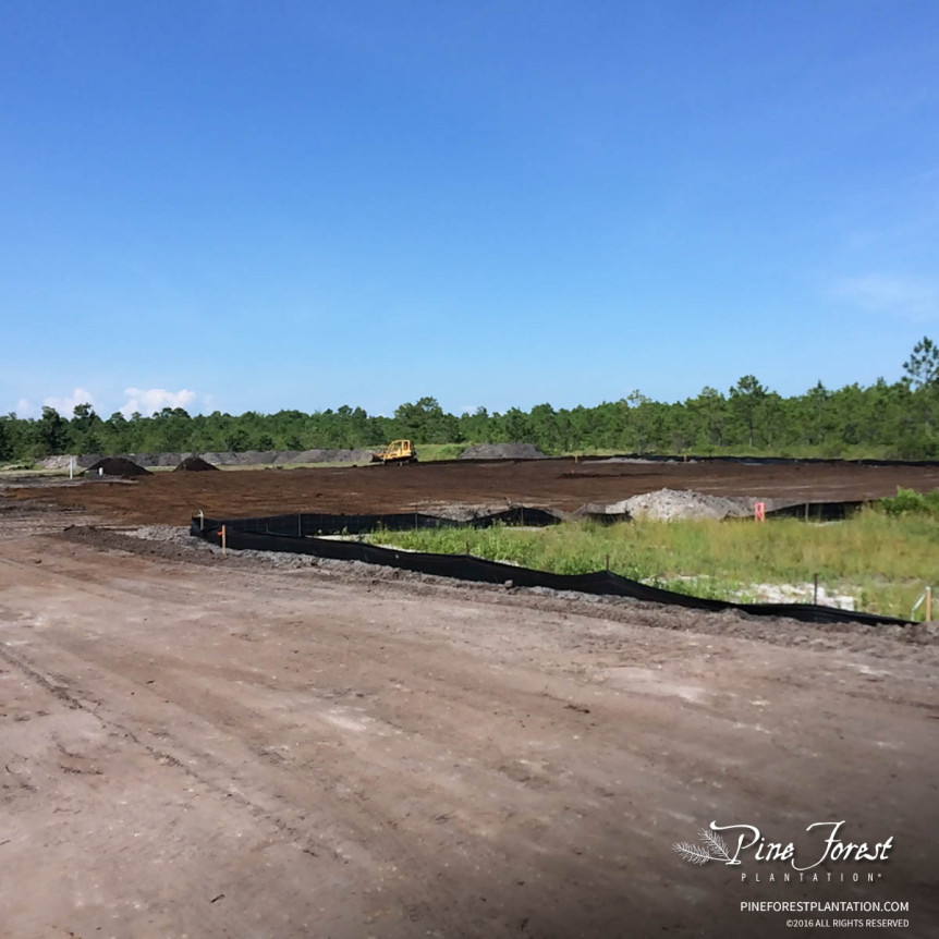 Preparing Novant Health construction site ahead of building in Pine Forest of Oak Island, NC.