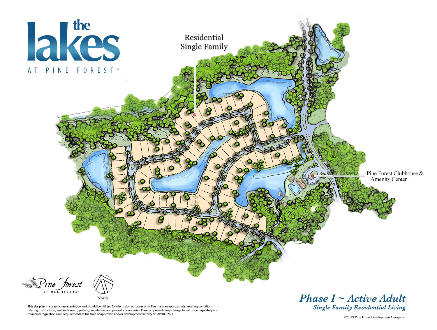 The Lakes at Pine Forest of Oak Island Community Residential map