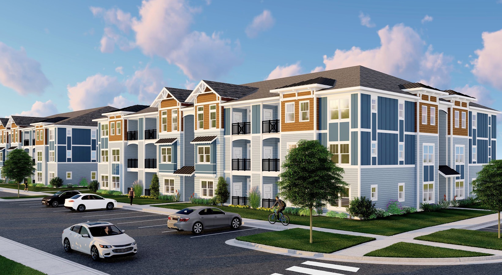 Luxury apartment homes by Hawthorne at Pine Forest in Oak Island, NC. Multi-story multi-family living.